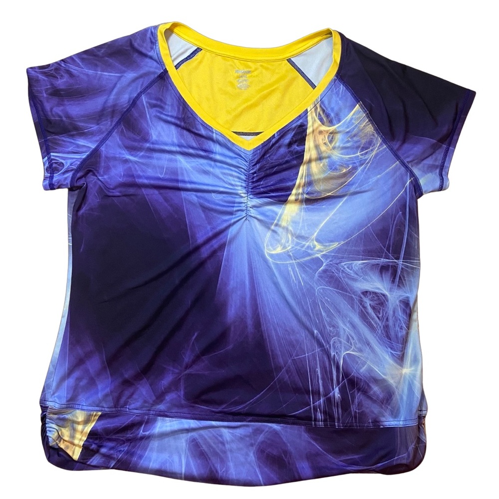 Reebok Play Dry Purple Short sleeves Activewear Fashion Top Womens Large